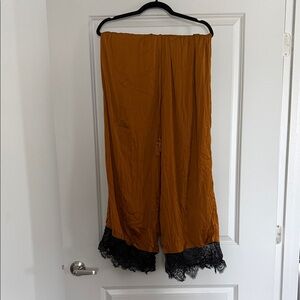 Free People Pajama Pants with Black Lace Trim